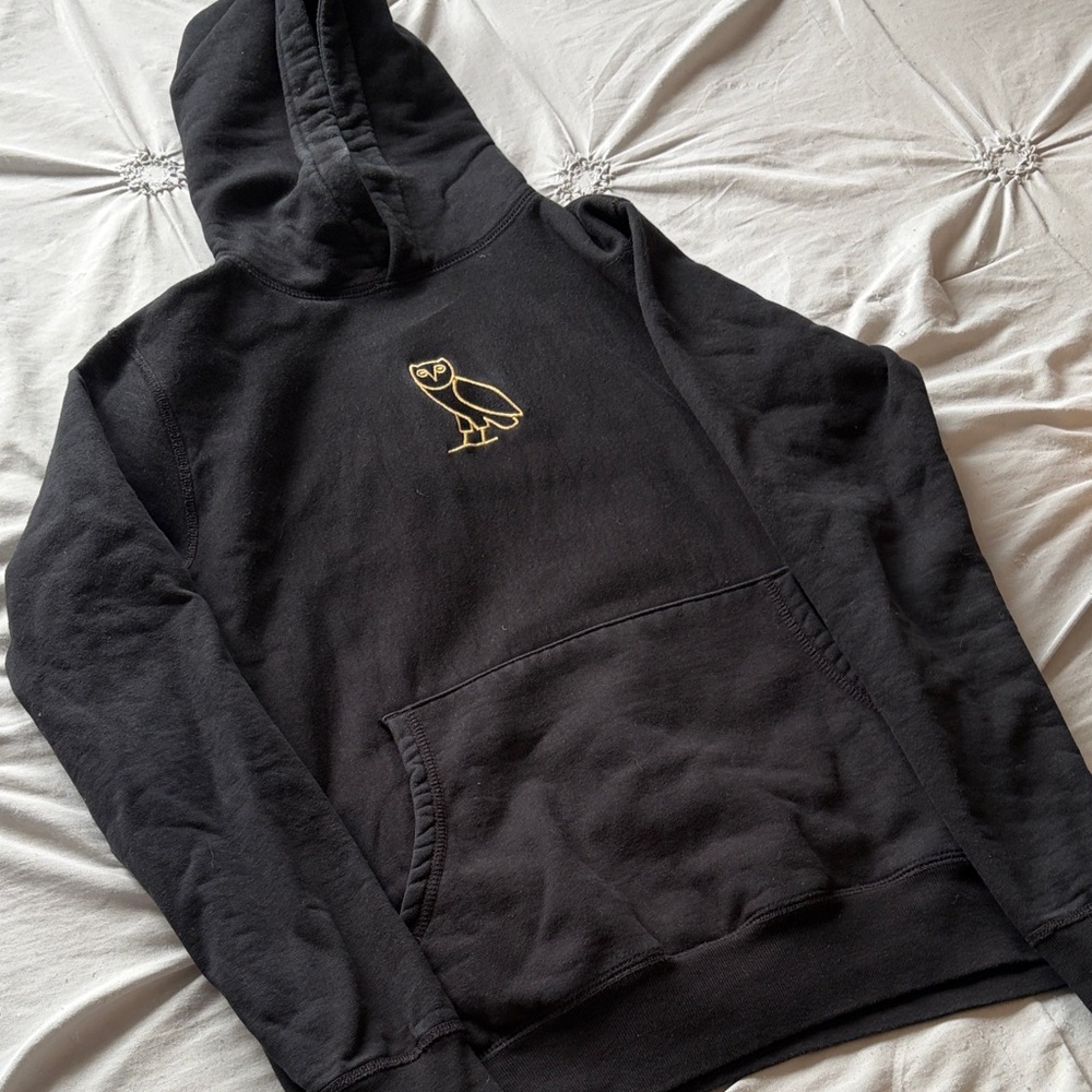 Black Hoodie with Gold Owl Logo